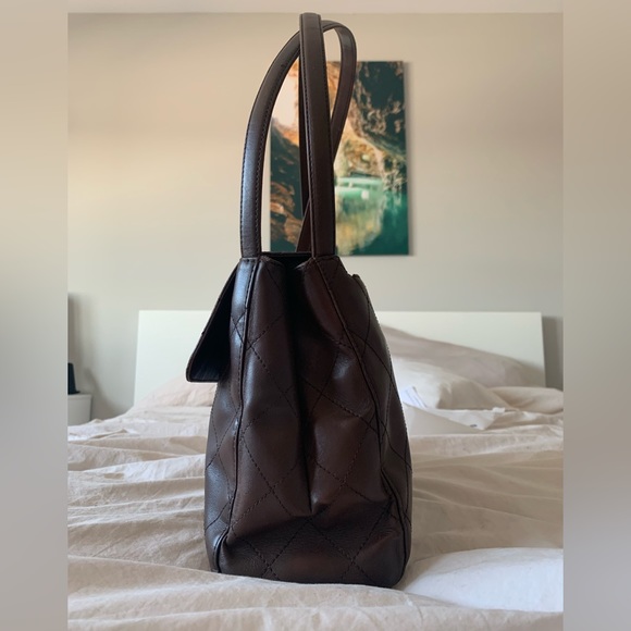 1999 Brown Chanel Calfskin Quilted Leather Vintage Classic Shoulder Bag - Picture 5 of 13